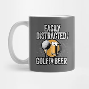 Easily Distracted by Beer and Golf Mug